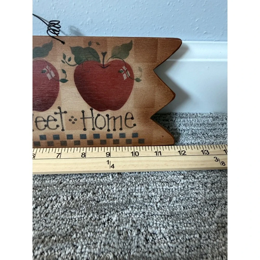 Country Folk Wurks Wooden Home Sweet Home Apple Sign Rustic Wall Decor USA